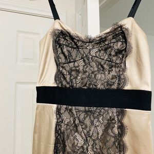 Romance lace overlay satin dress